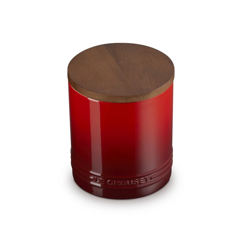 1.1 L - Evolution Barattolo In Gres Vetrificato Con Coperchio In Legno
