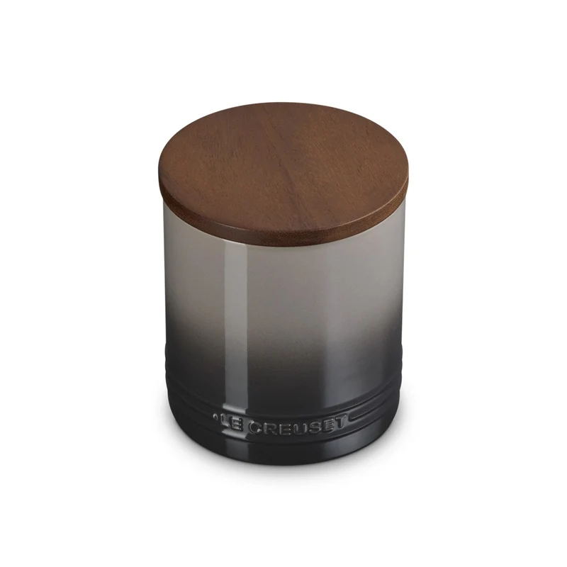 1.1 L - Evolution Barattolo In Gres Vetrificato Con Coperchio In Legno