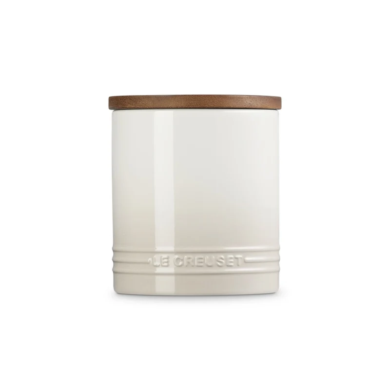 1.1 L - Evolution Barattolo In Gres Vetrificato Con Coperchio In Legno