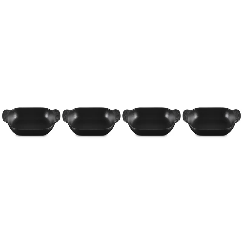 15 cm - Gourmand Mini Pirofila Rettangolare In Ghisa Vetrificata Set 4 Pz