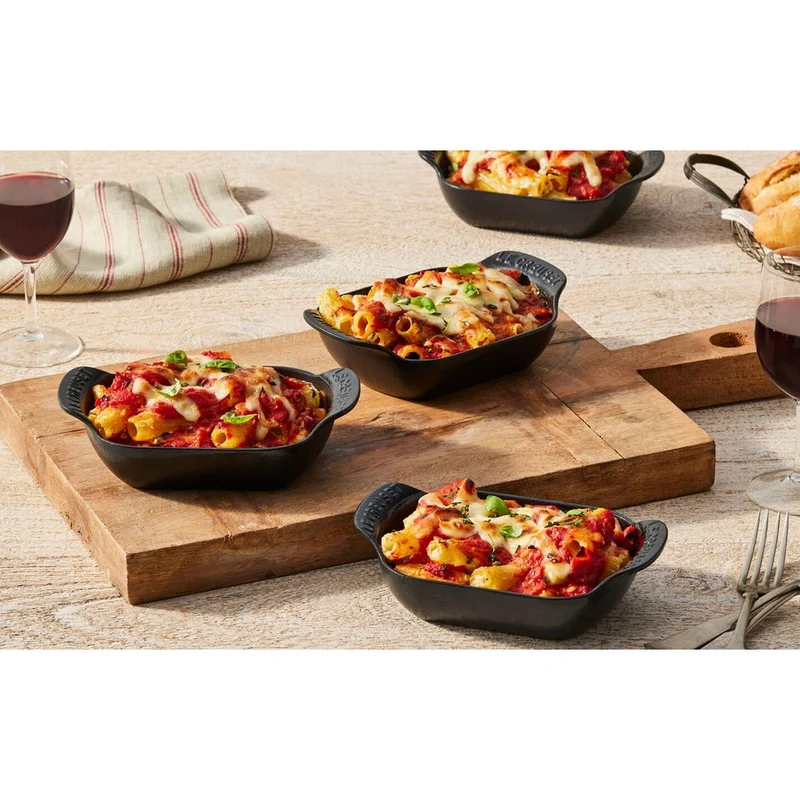 15 cm - Gourmand Mini Pirofila Rettangolare In Ghisa Vetrificata Set 4 Pz