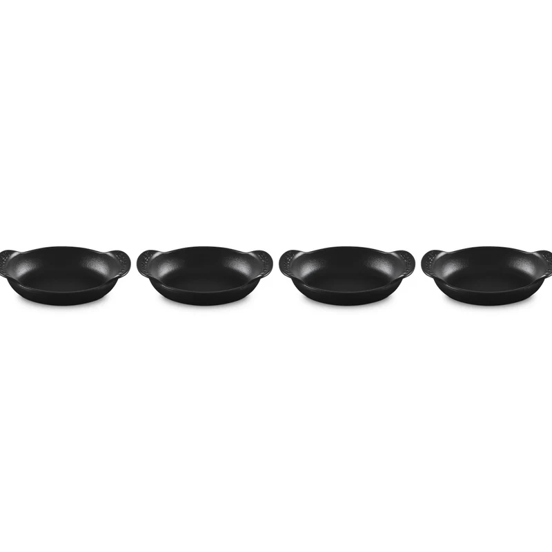 15 cm - Gourmand Mini Pirofila Ovale In Ghisa Vetrificata Set 4 Pz