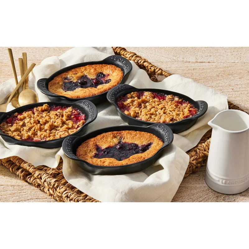 15 cm - Gourmand Mini Pirofila Ovale In Ghisa Vetrificata Set 4 Pz