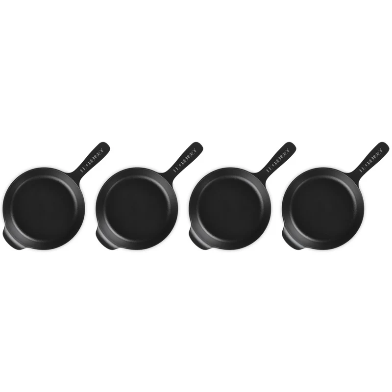 15 cm - Gourmand Mini Padella Doppio Becco In Ghisa Vetrificata Set 4 Pz