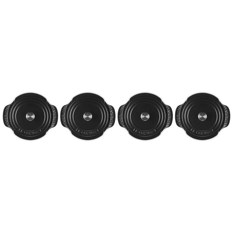 13 cm - Gourmand Mini Tegame Con Coperchio In Ghisa Vetrificata Set 4 Pz