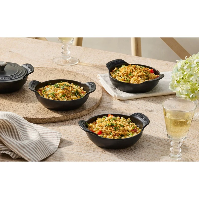 13 cm - Gourmand Mini Tegame Con Coperchio In Ghisa Vetrificata Set 4 Pz