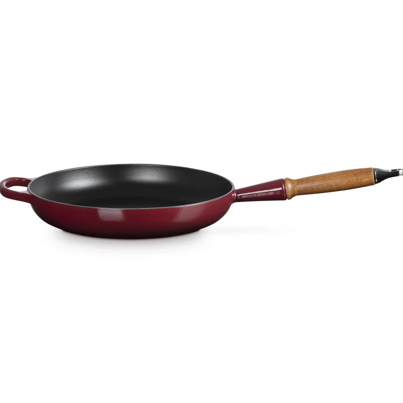 28 cm - Evolution Padella Bassa In Ghisa Vetrificata Con Manico In Legno