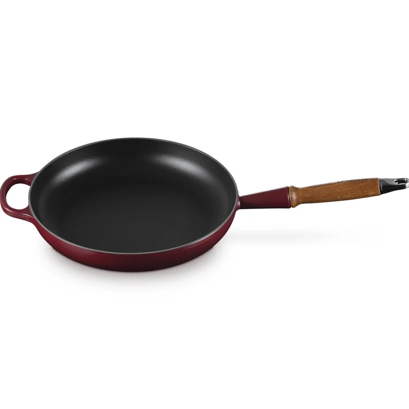 28 cm - Evolution Padella Bassa In Ghisa Vetrificata Con Manico In Legno
