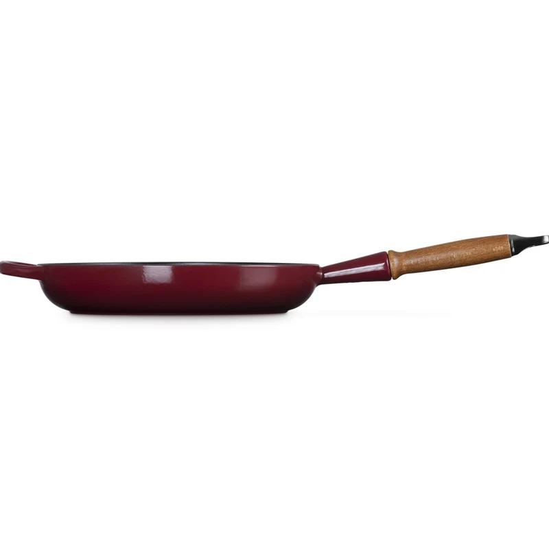 28 cm - Evolution Padella Bassa In Ghisa Vetrificata Con Manico In Legno