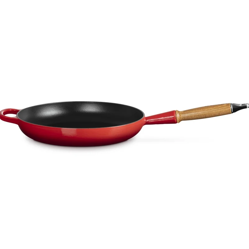 28 cm - Evolution Padella Bassa In Ghisa Vetrificata Con Manico In Legno