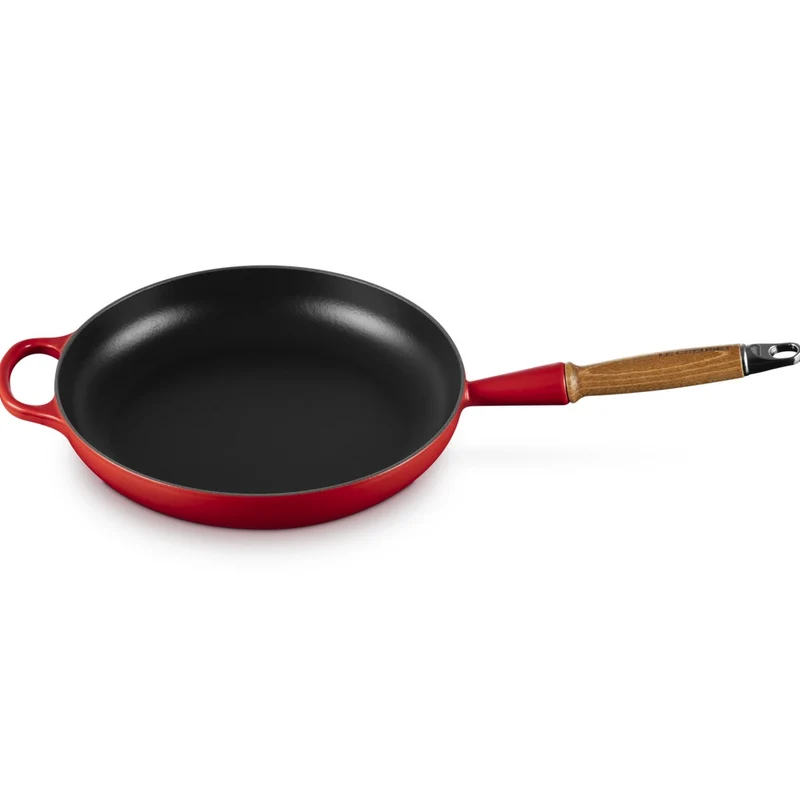 28 cm - Evolution Padella Bassa In Ghisa Vetrificata Con Manico In Legno