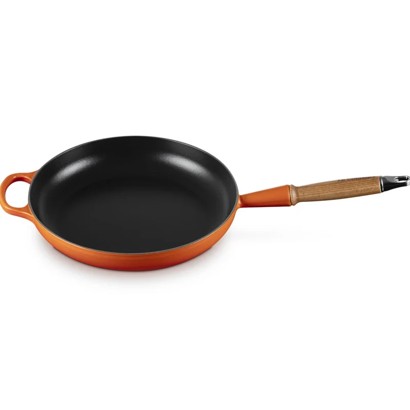 28 cm - Evolution Padella Bassa In Ghisa Vetrificata Con Manico In Legno