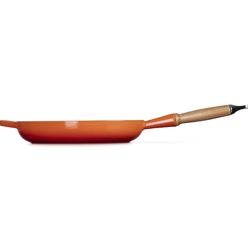 28 cm - Evolution Padella Bassa In Ghisa Vetrificata Con Manico In Legno