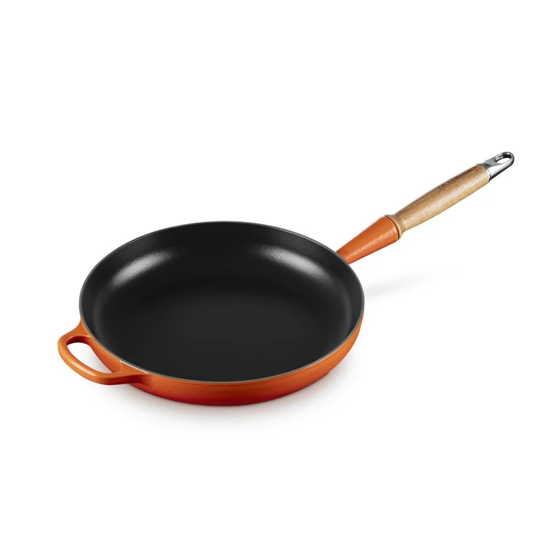 28 cm - Evolution Padella Bassa In Ghisa Vetrificata Con Manico In Legno