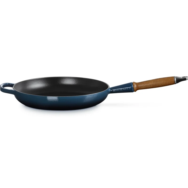 28 cm - Evolution Padella Bassa In Ghisa Vetrificata Con Manico In Legno