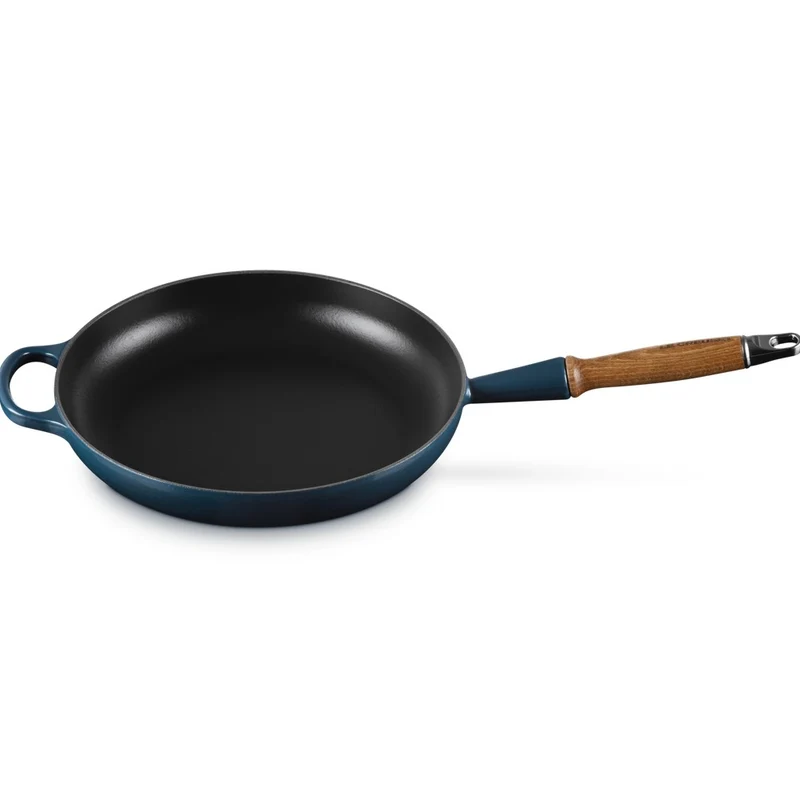 28 cm - Evolution Padella Bassa In Ghisa Vetrificata Con Manico In Legno