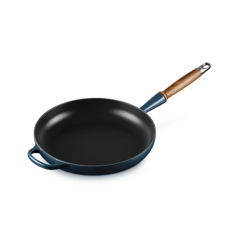 28 cm - Evolution Padella Bassa In Ghisa Vetrificata Con Manico In Legno