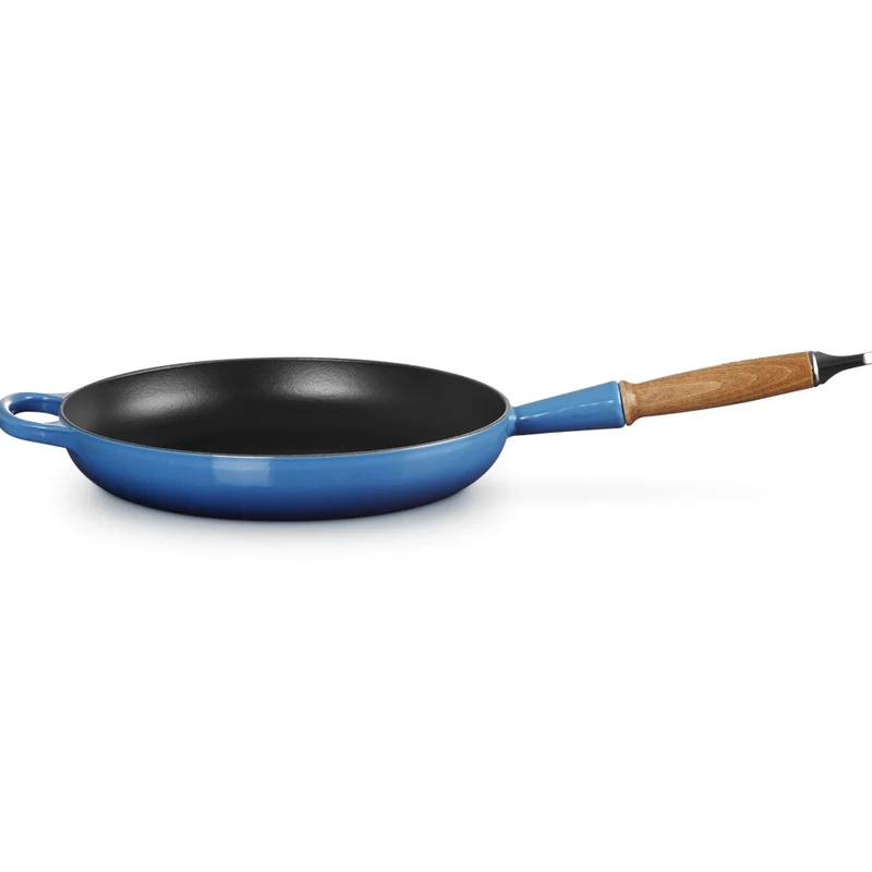 28 cm - Evolution Padella Bassa In Ghisa Vetrificata Con Manico In Legno