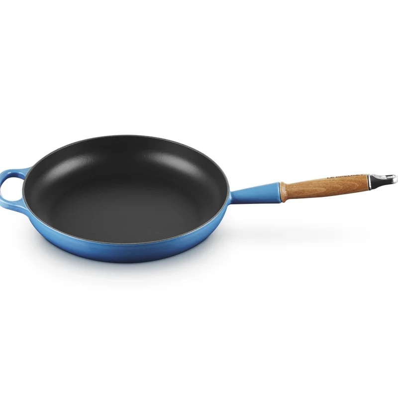 28 cm - Evolution Padella Bassa In Ghisa Vetrificata Con Manico In Legno