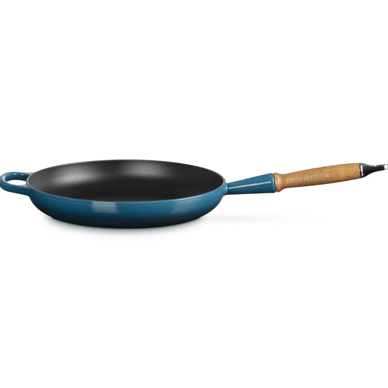 28 cm - Evolution Padella Bassa In Ghisa Vetrificata Con Manico In Legno