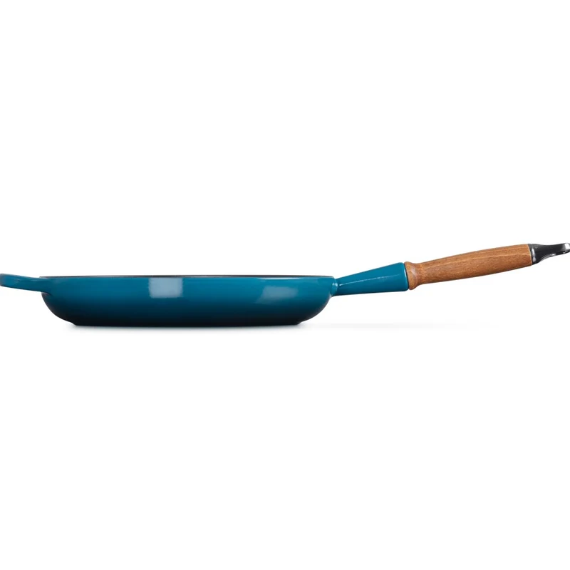 28 cm - Evolution Padella Bassa In Ghisa Vetrificata Con Manico In Legno