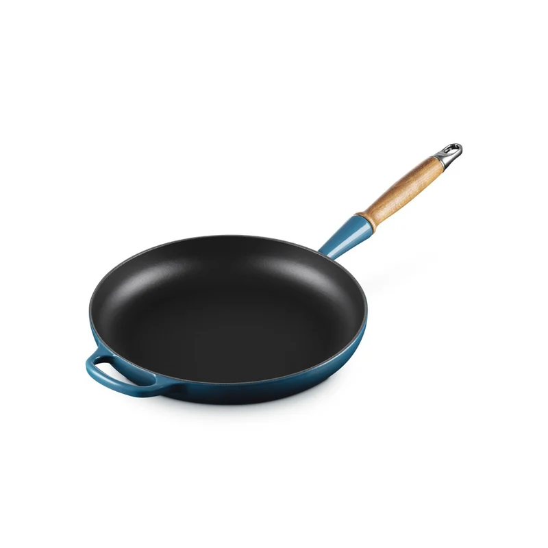 28 cm - Evolution Padella Bassa In Ghisa Vetrificata Con Manico In Legno