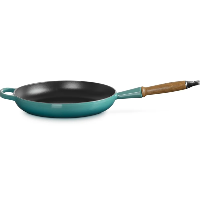 28 cm - Evolution Padella Bassa In Ghisa Vetrificata Con Manico In Legno
