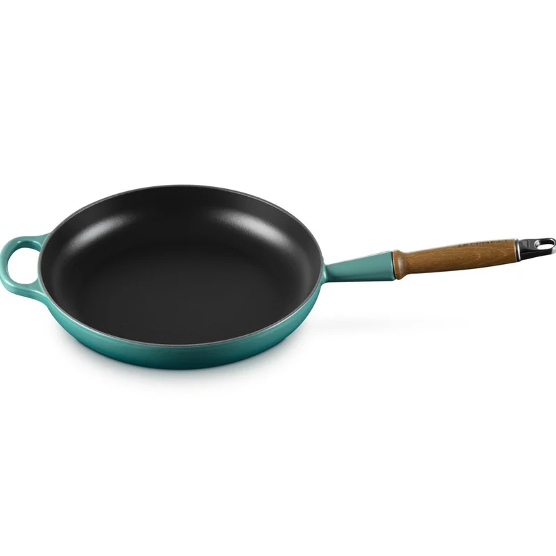 28 cm - Evolution Padella Bassa In Ghisa Vetrificata Con Manico In Legno