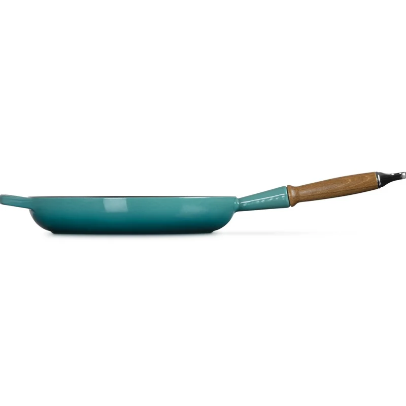 28 cm - Evolution Padella Bassa In Ghisa Vetrificata Con Manico In Legno