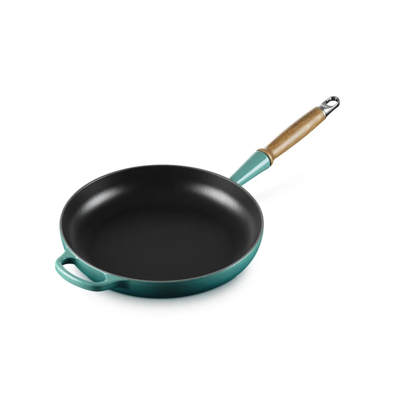 28 cm - Evolution Padella Bassa In Ghisa Vetrificata Con Manico In Legno
