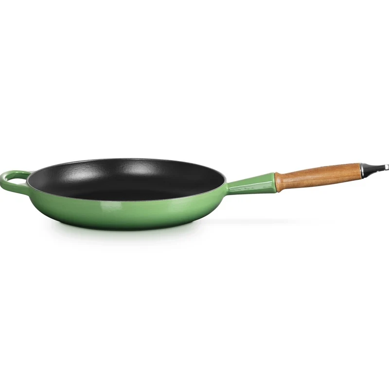 28 cm - Evolution Padella Bassa In Ghisa Vetrificata Con Manico In Legno