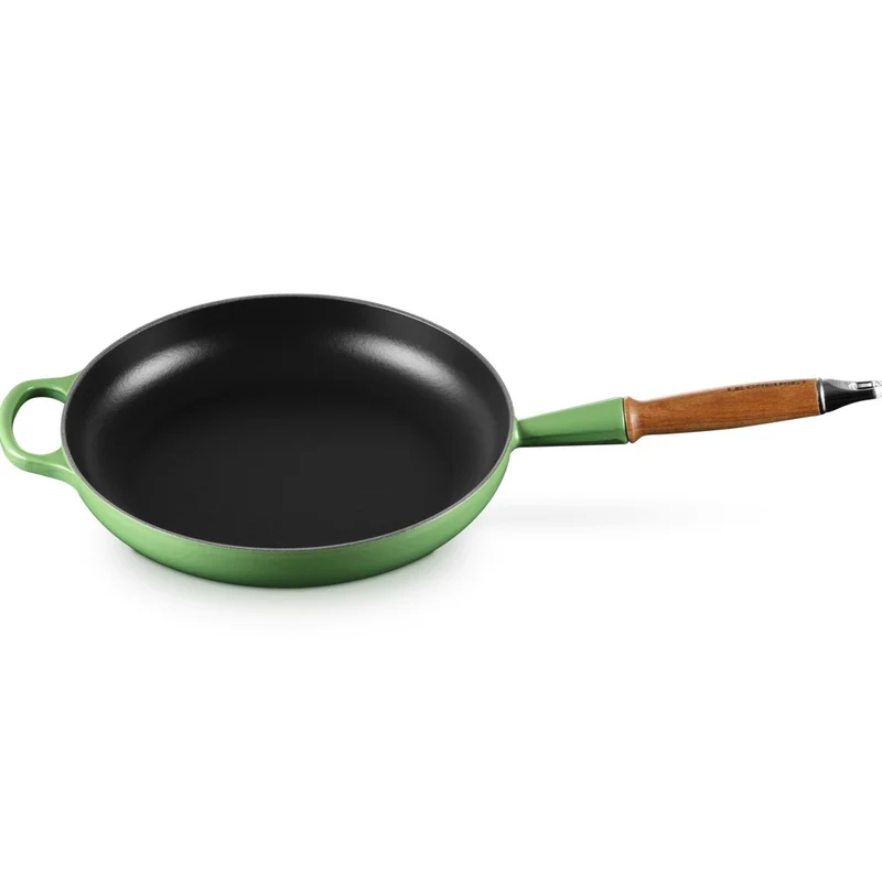 28 cm - Evolution Padella Bassa In Ghisa Vetrificata Con Manico In Legno