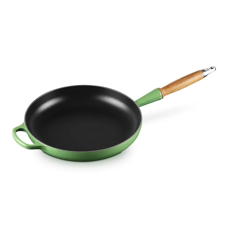 28 cm - Evolution Padella Bassa In Ghisa Vetrificata Con Manico In Legno