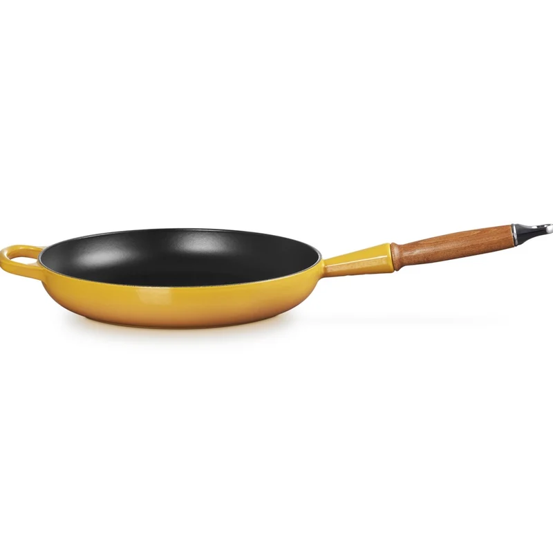 28 cm - Evolution Padella Bassa In Ghisa Vetrificata Con Manico In Legno