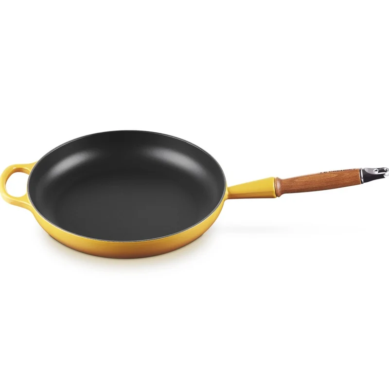 28 cm - Evolution Padella Bassa In Ghisa Vetrificata Con Manico In Legno