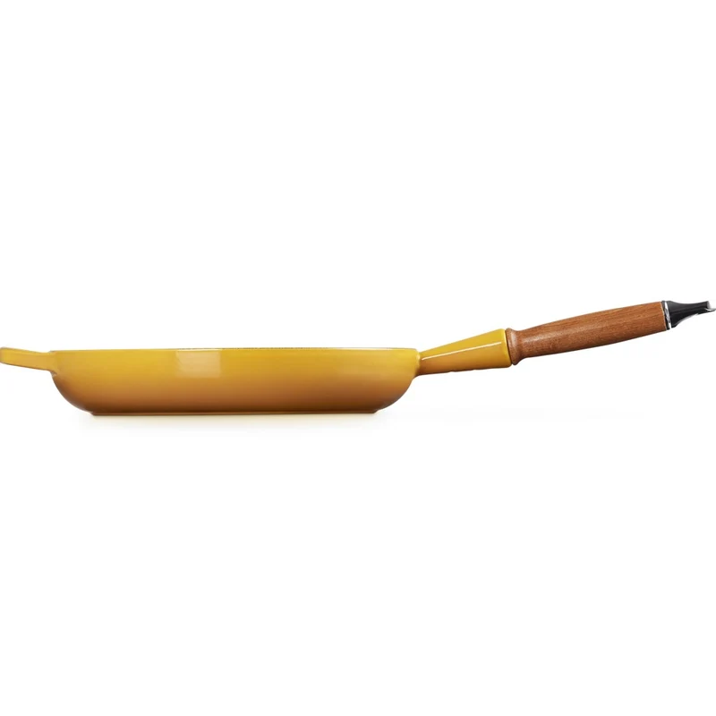 28 cm - Evolution Padella Bassa In Ghisa Vetrificata Con Manico In Legno