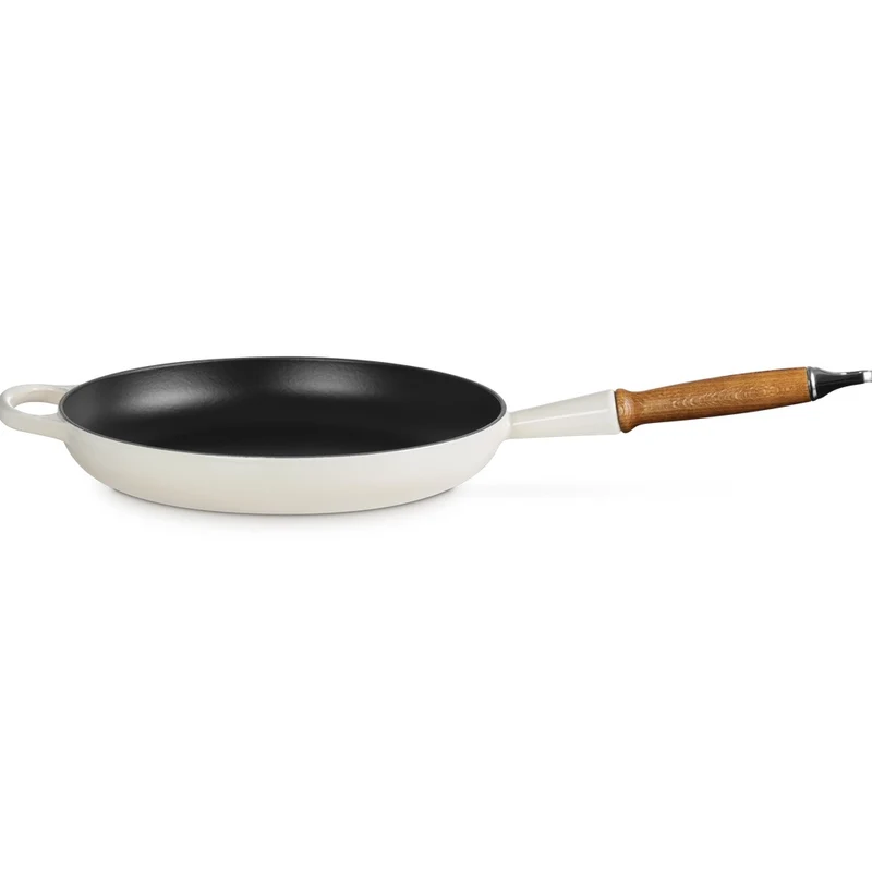 28 cm - Evolution Padella Bassa In Ghisa Vetrificata Con Manico In Legno