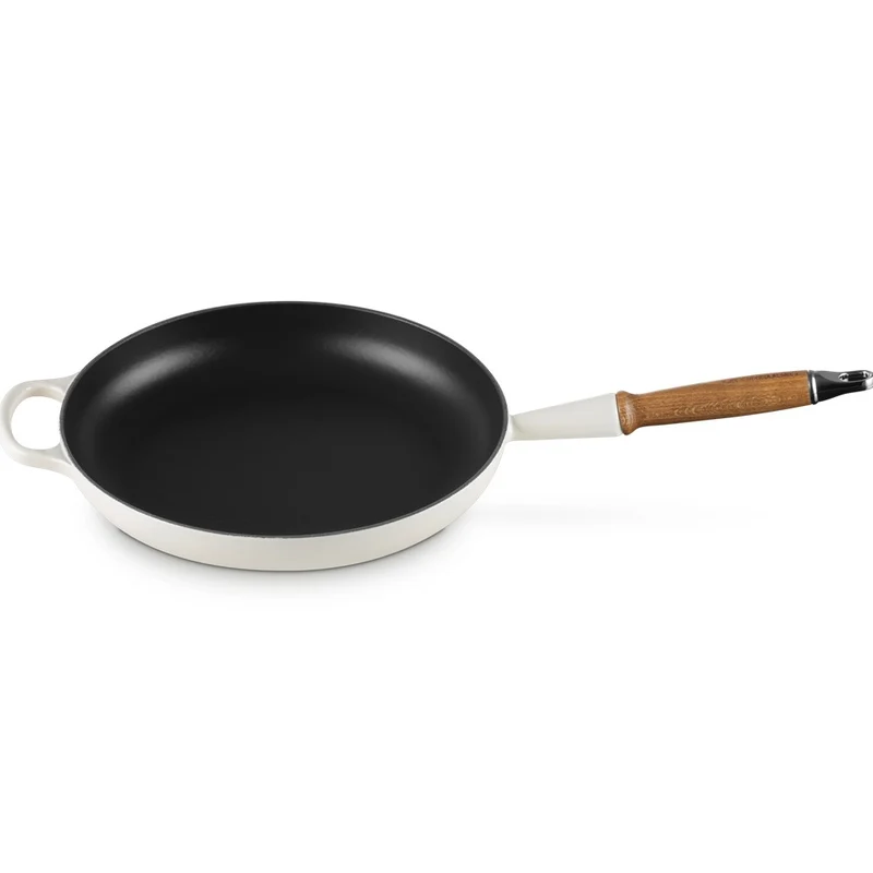 28 cm - Evolution Padella Bassa In Ghisa Vetrificata Con Manico In Legno