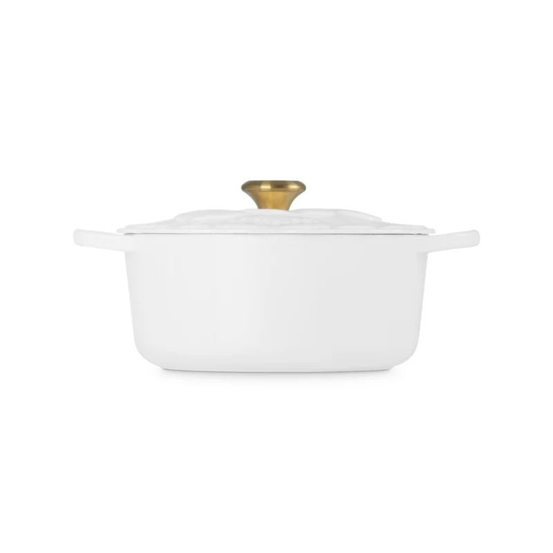 26 cm - Evolution Cocotte Rotonda Con Coperchio a Fiore In Ghisa Vetrificata