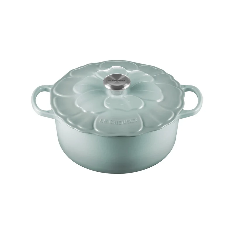 26 cm - Evolution Cocotte Rotonda Con Coperchio a Fiore In Ghisa Vetrificata
