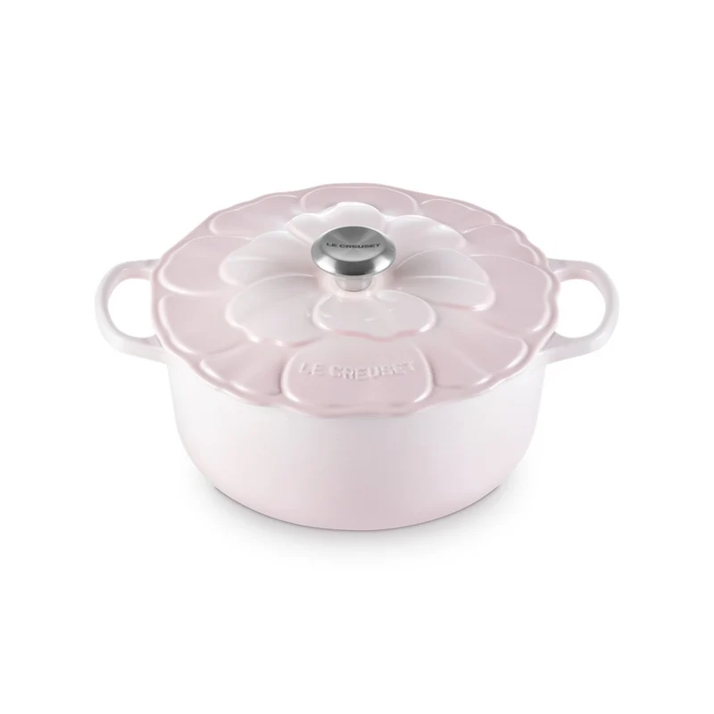 26 cm - Evolution Cocotte Rotonda Con Coperchio a Fiore In Ghisa Vetrificata