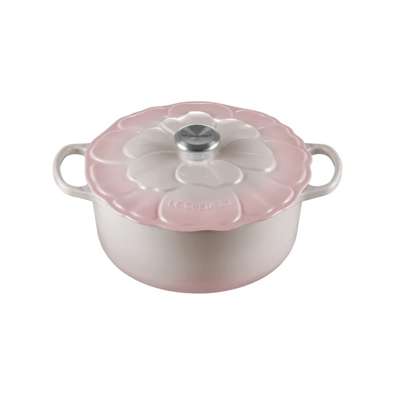 26 cm - Evolution Cocotte Rotonda Con Coperchio a Fiore In Ghisa Vetrificata
