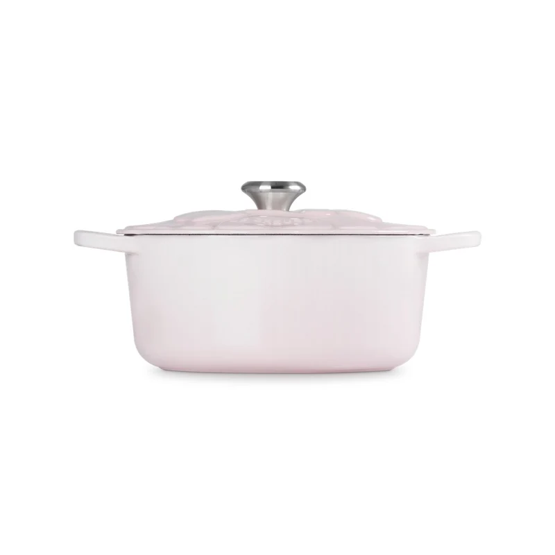 26 cm - Evolution Cocotte Rotonda Con Coperchio a Fiore In Ghisa Vetrificata