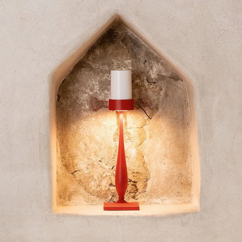 8.7 x H.35.6 cm - Perpetua Barocco Lampada Da Tavolo Dimmerabile In Alluminio