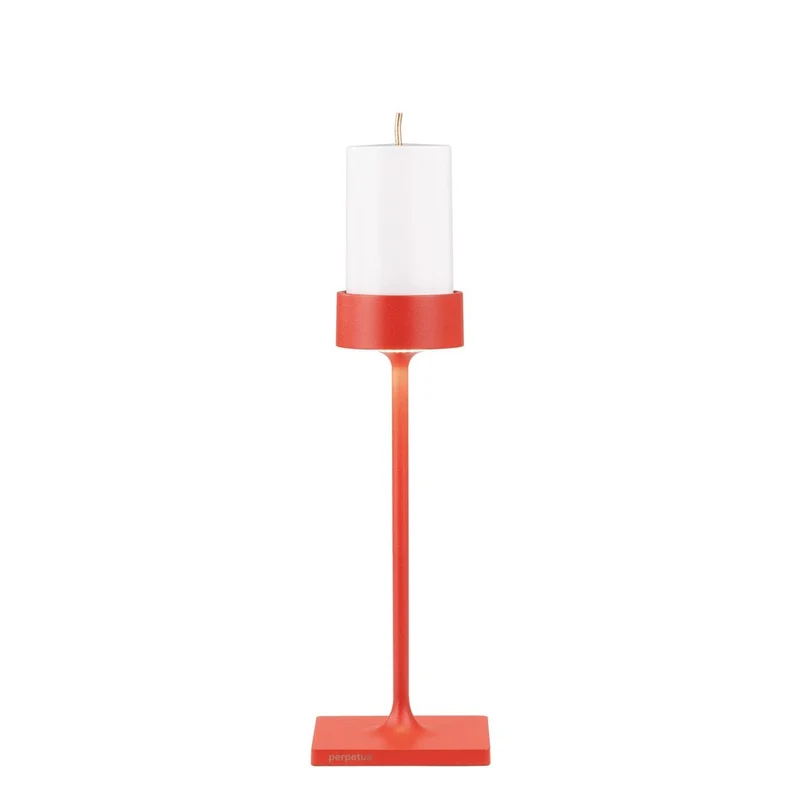 8.7 x H.30.6 cm - Perpetua Midi Lampada Da Tavolo Dimmerabile In Alluminio
