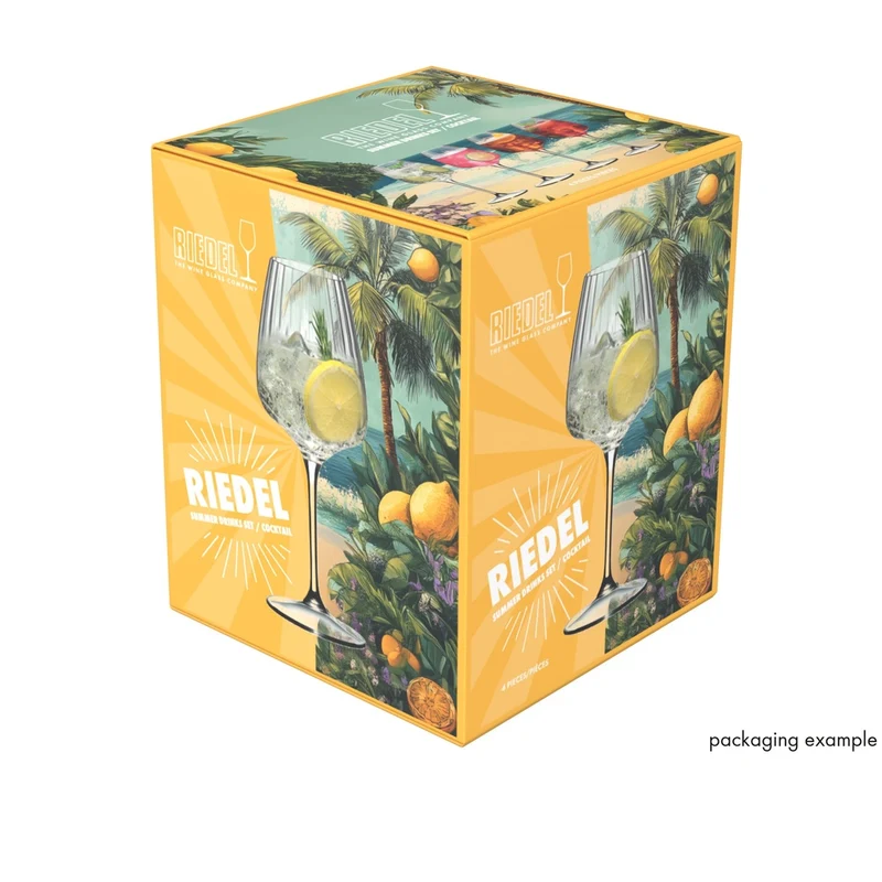 55 cl - Summer Drinks Calice Cocktail In Vetro Set 4 Pz