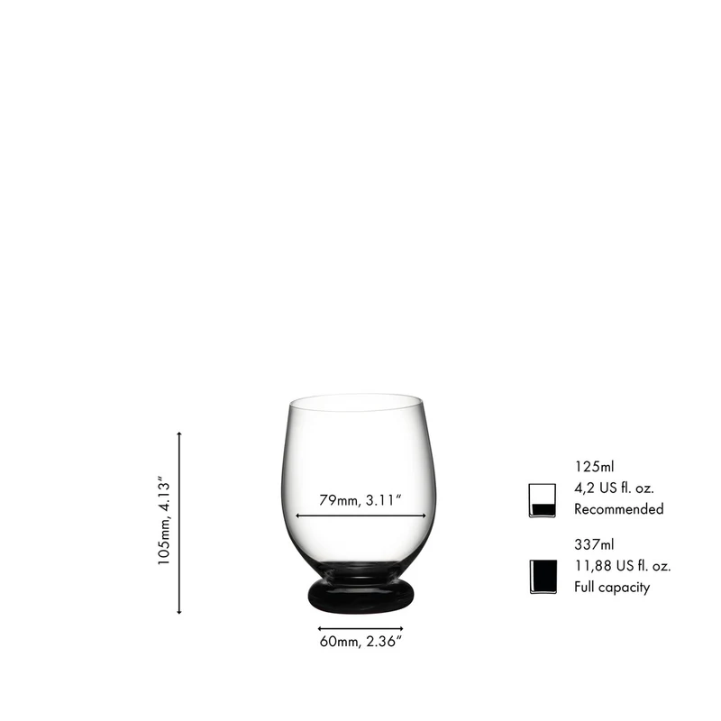 33.7 cl - Fatto a Mano Bicchiere Multiuso Piccolo In Vetro