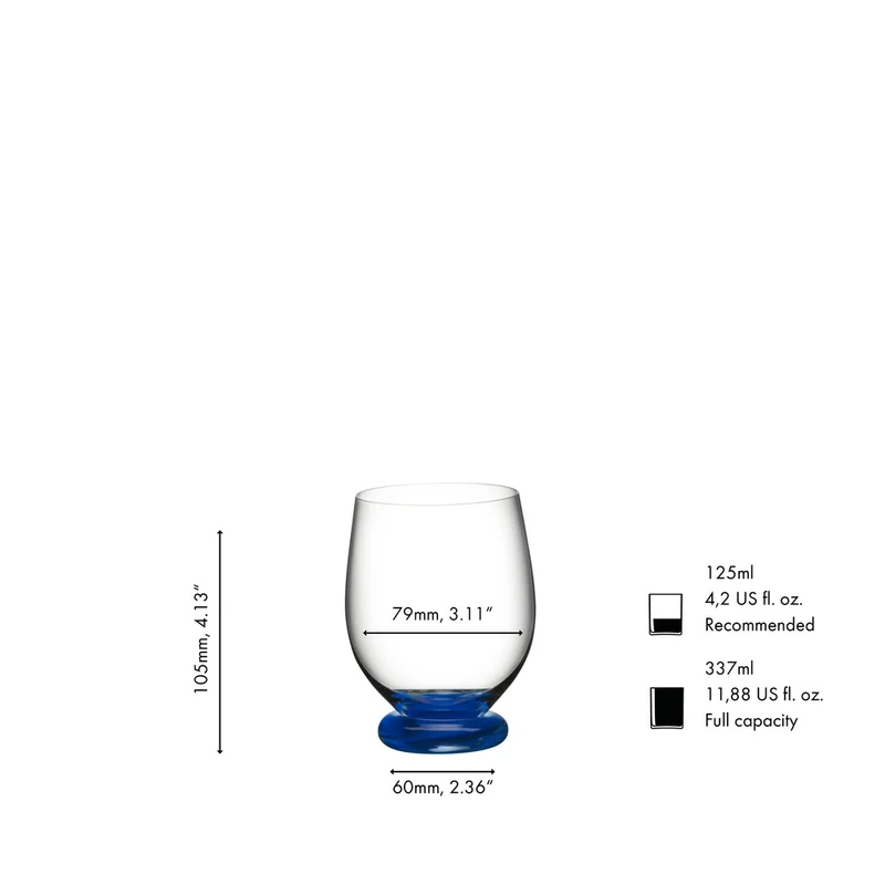 33.7 cl - Fatto a Mano Bicchiere Multiuso Piccolo In Vetro