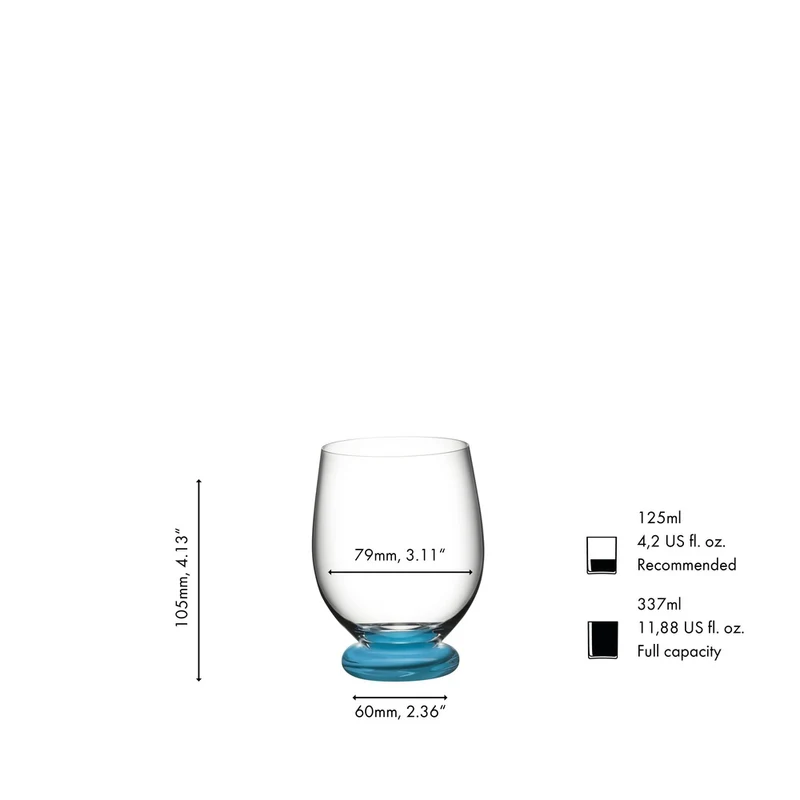 33.7 cl - Fatto a Mano Bicchiere Multiuso Piccolo In Vetro