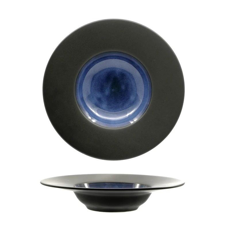 27.2 cm - Madeira Piatto Fondo Pasta Bowl In Porcellana Set 3 Pz